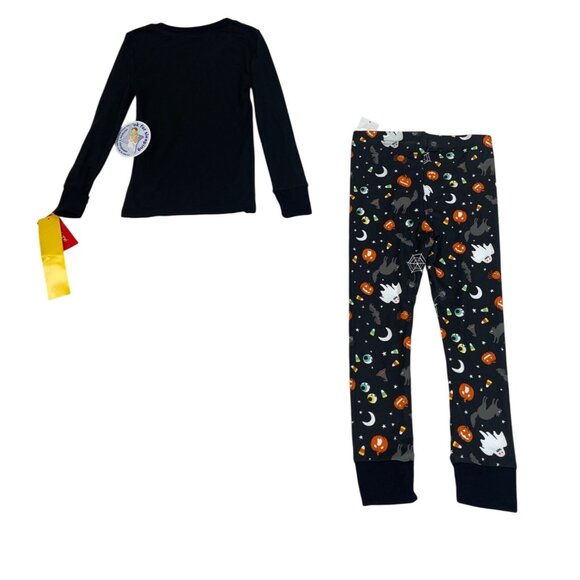 Toddler Halloween PJ Set Long Sleeve Pumpkin Top & Ghost Print Pants Sz 4 - New - Picture 3 of 9
